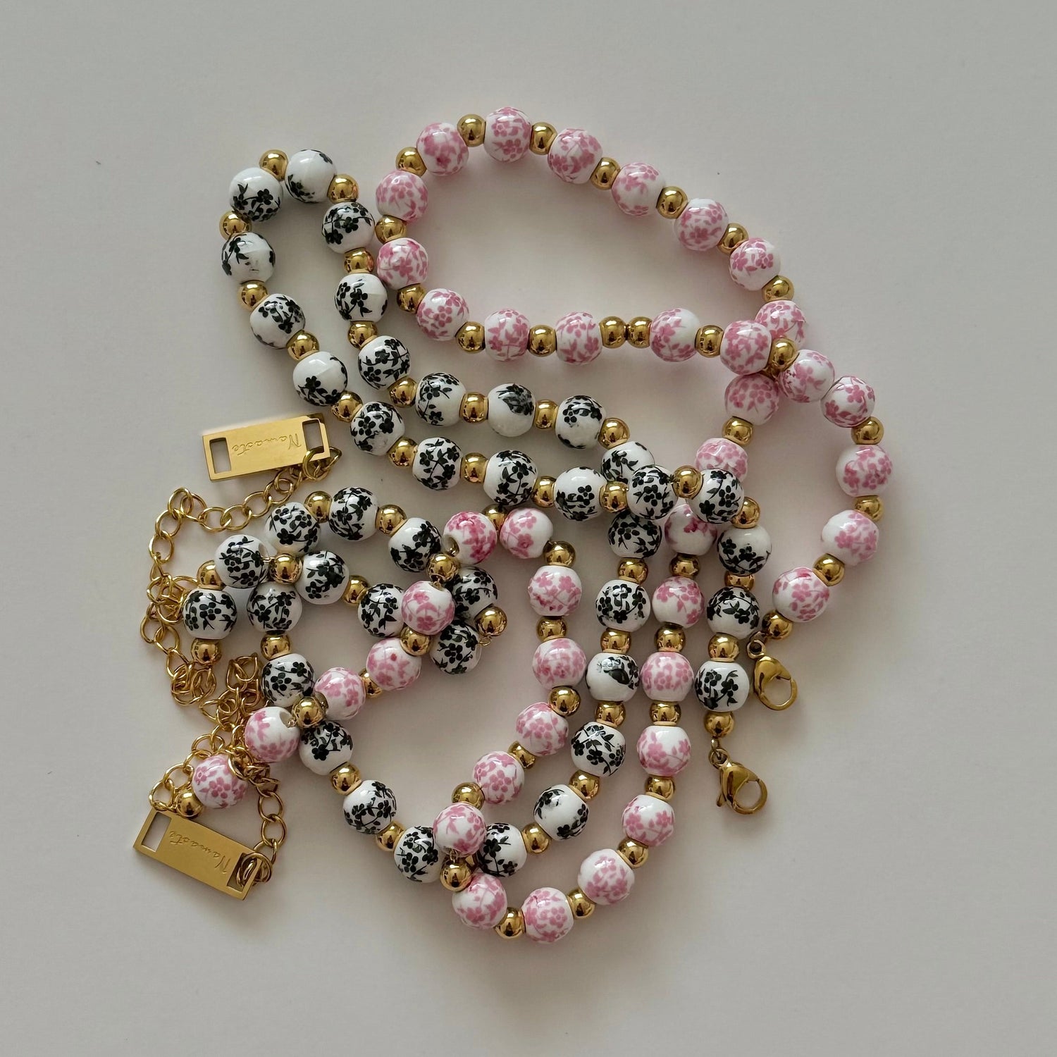 Lujain Beaded Necklace - Pink - Namaste Jewelry Canada