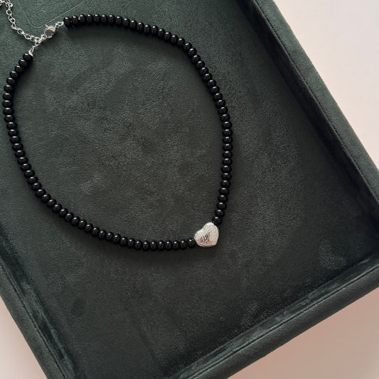 Maira Beaded Necklace - Silver - Namaste Jewelry Canada