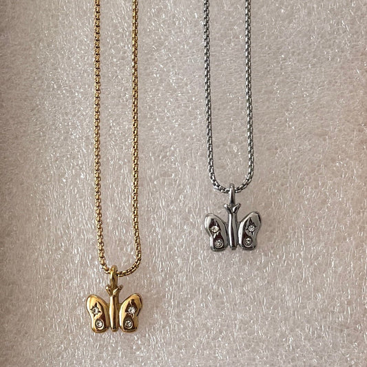Mini Butterfly Necklace - Silver - Namaste Jewelry Canada