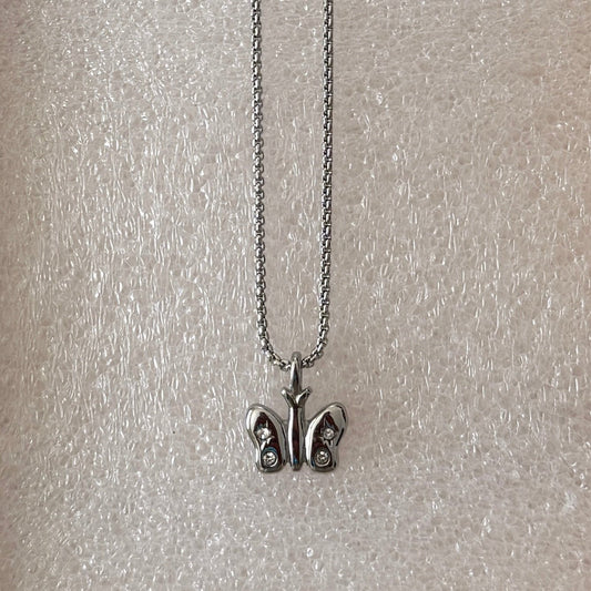 Mini Butterfly Necklace - Silver - Namaste Jewelry Canada