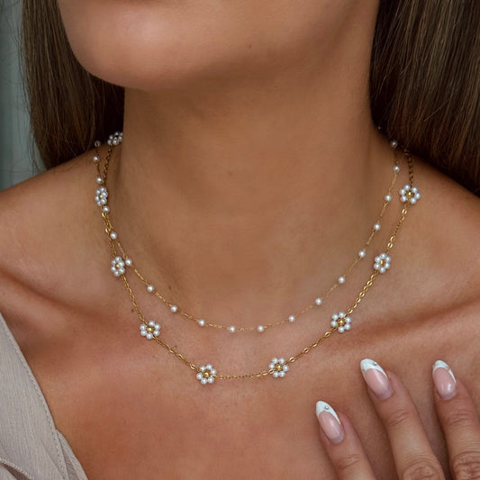 Pearl Flower Necklace - Namaste Jewelry Canada
