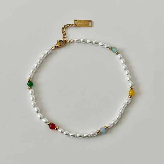 Perle Beaded Anklet - Namaste Jewelry Canada