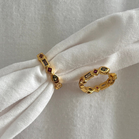 Raha Hoops - Multicoloured Zirconia - Namaste Jewelry Canada
