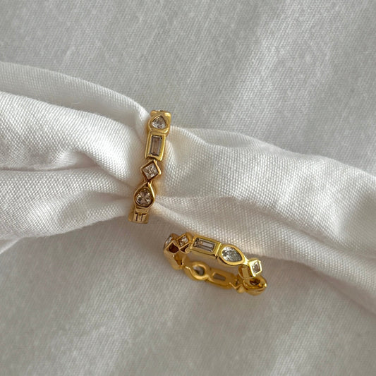 Raha Hoops - White Zirconia - Namaste Jewelry Canada