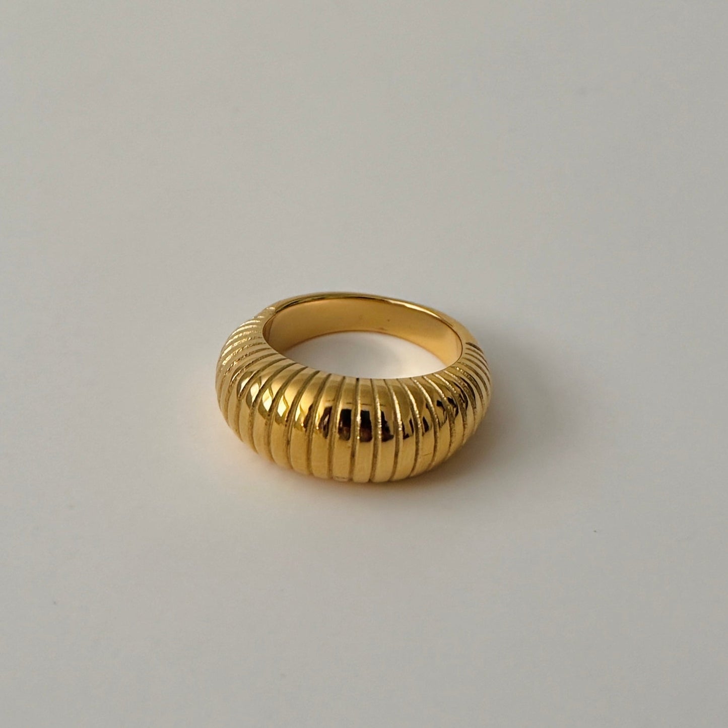 Ribbed Dome Ring - Gold - Namaste Jewelry Canada