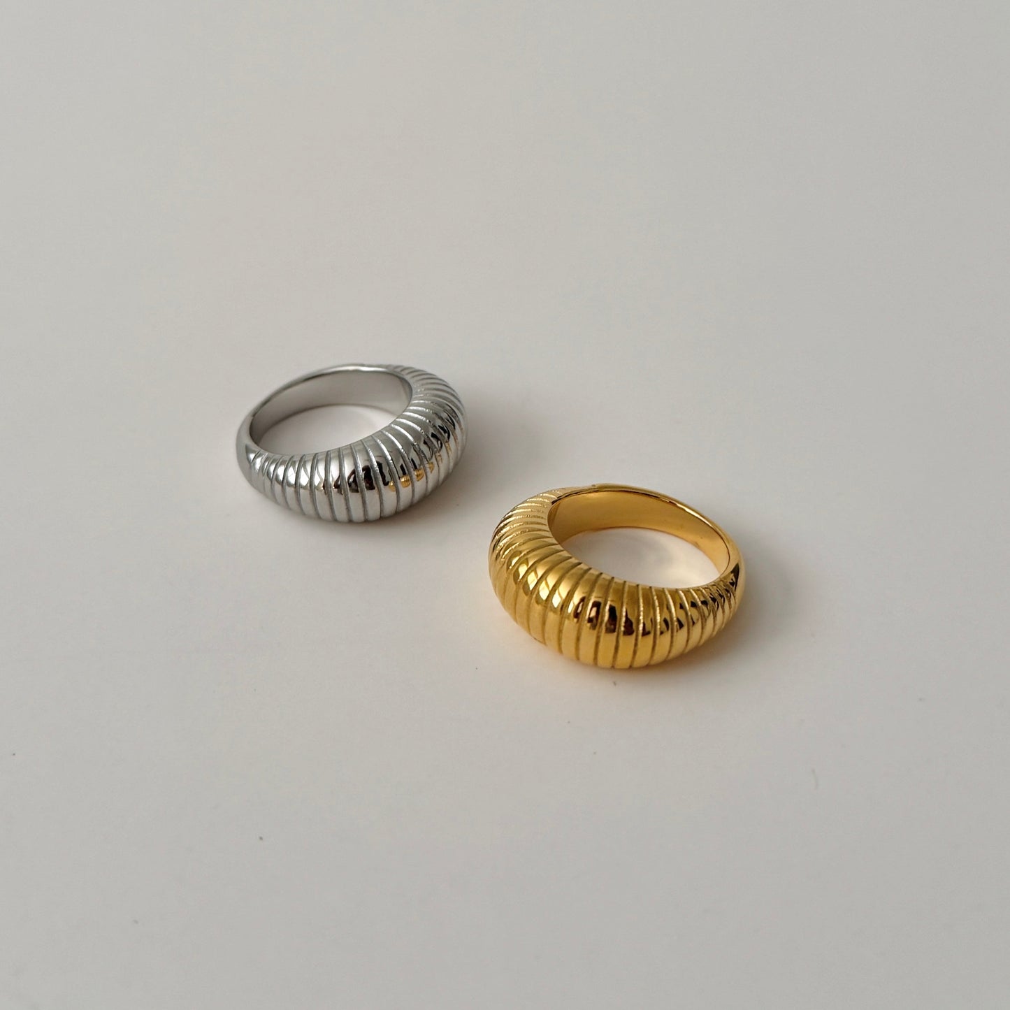 Ribbed Dome Ring - Gold - Namaste Jewelry Canada