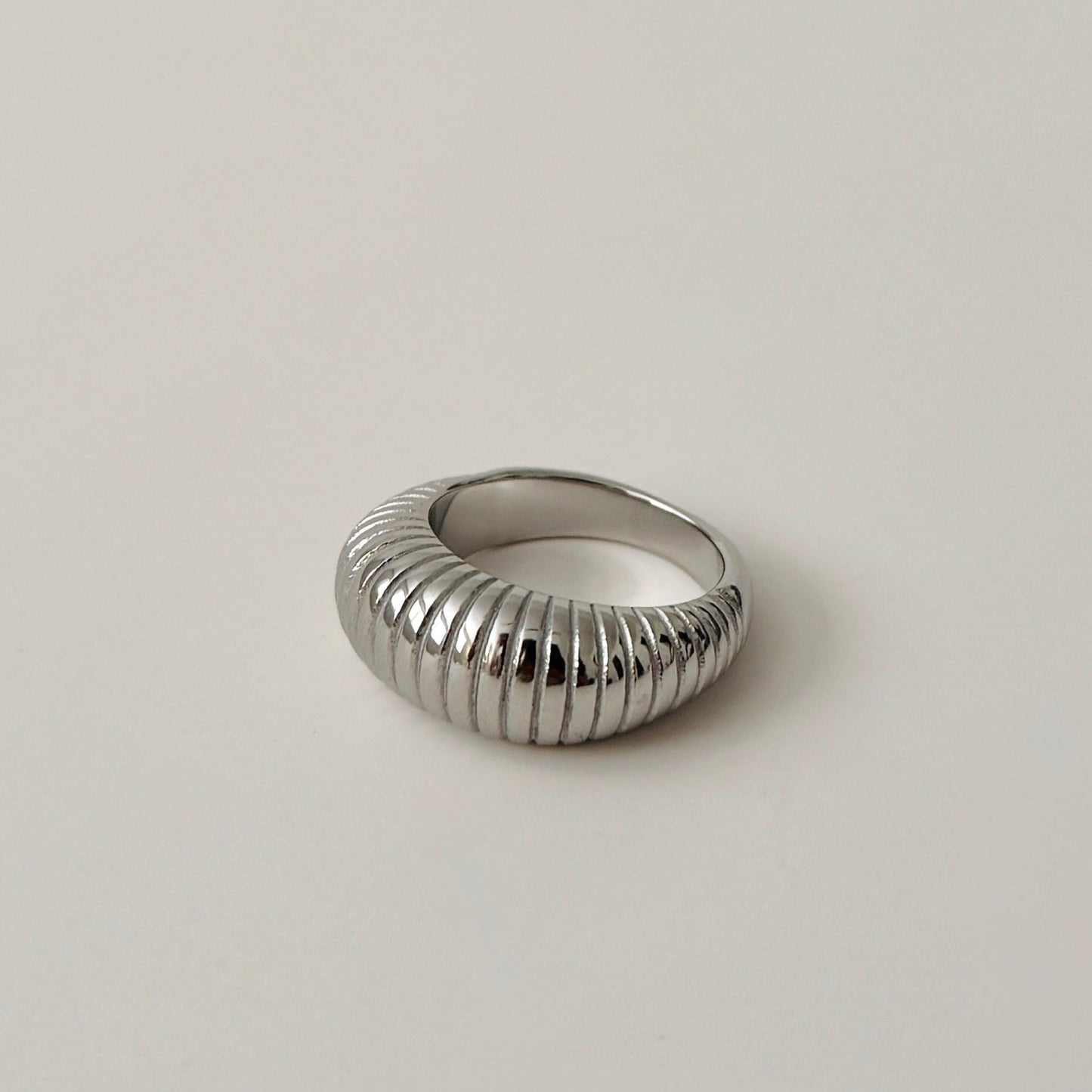 Ribbed Dome Ring - Silver - Namaste Jewelry Canada