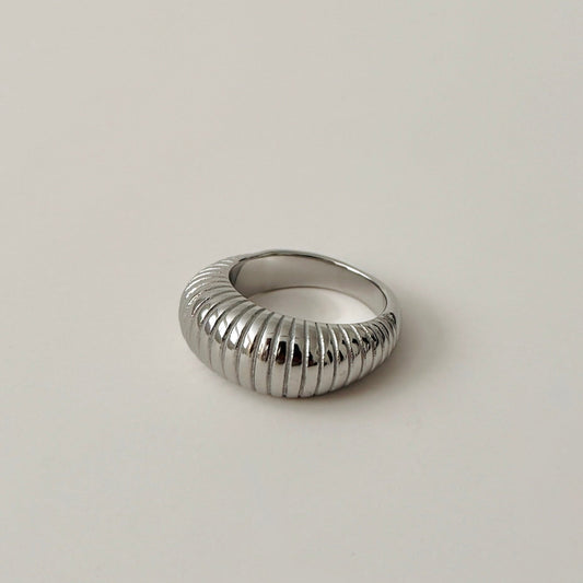 Ribbed Dome Ring - Silver - Namaste Jewelry Canada