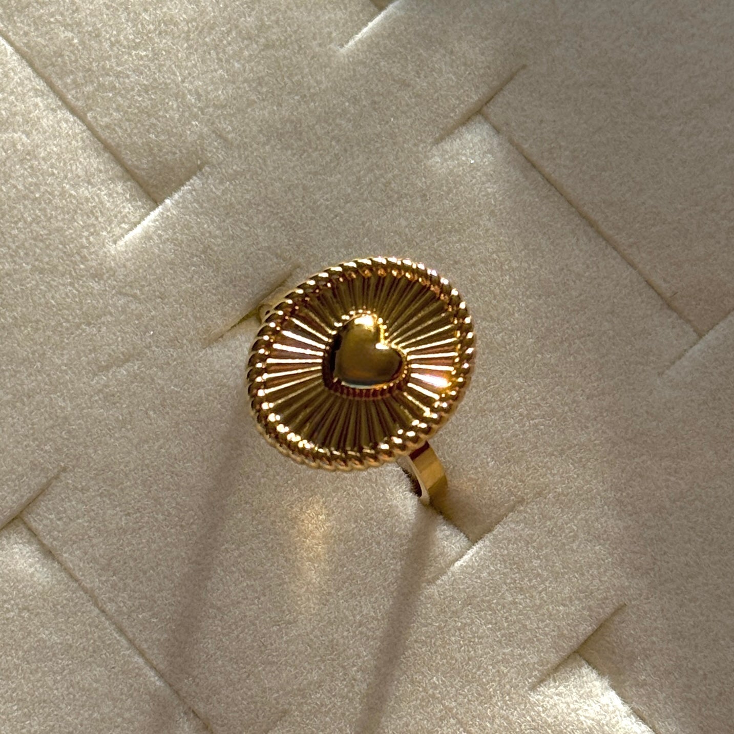 Ribbed Heart Ring - Namaste Jewelry Canada