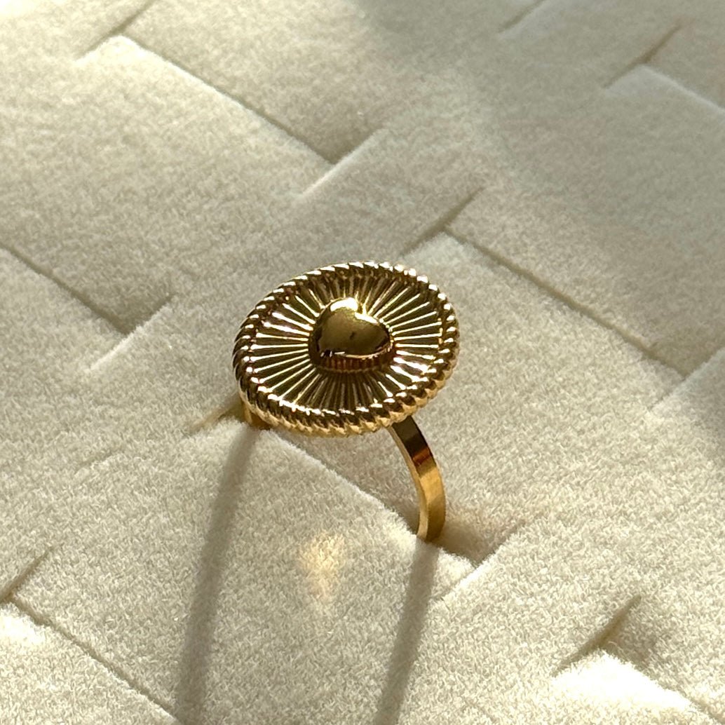 Ribbed Heart Ring - Namaste Jewelry Canada