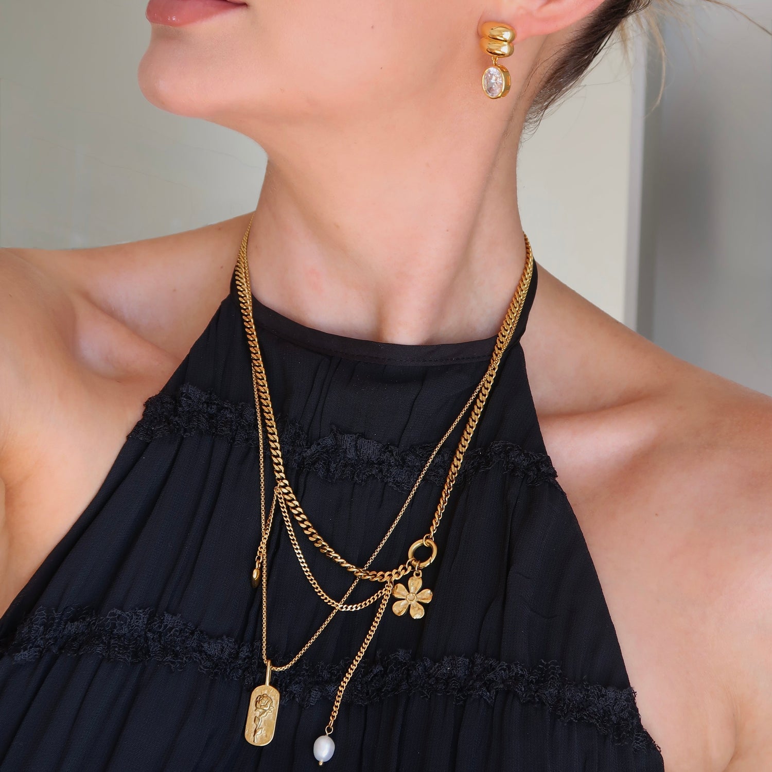 Rose Necklace - Silver - Namaste Jewelry Canada