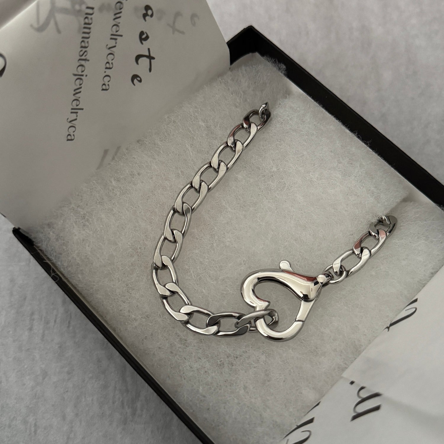 Saiba Heart Clasp Necklace - Silver - Namaste Jewelry Canada
