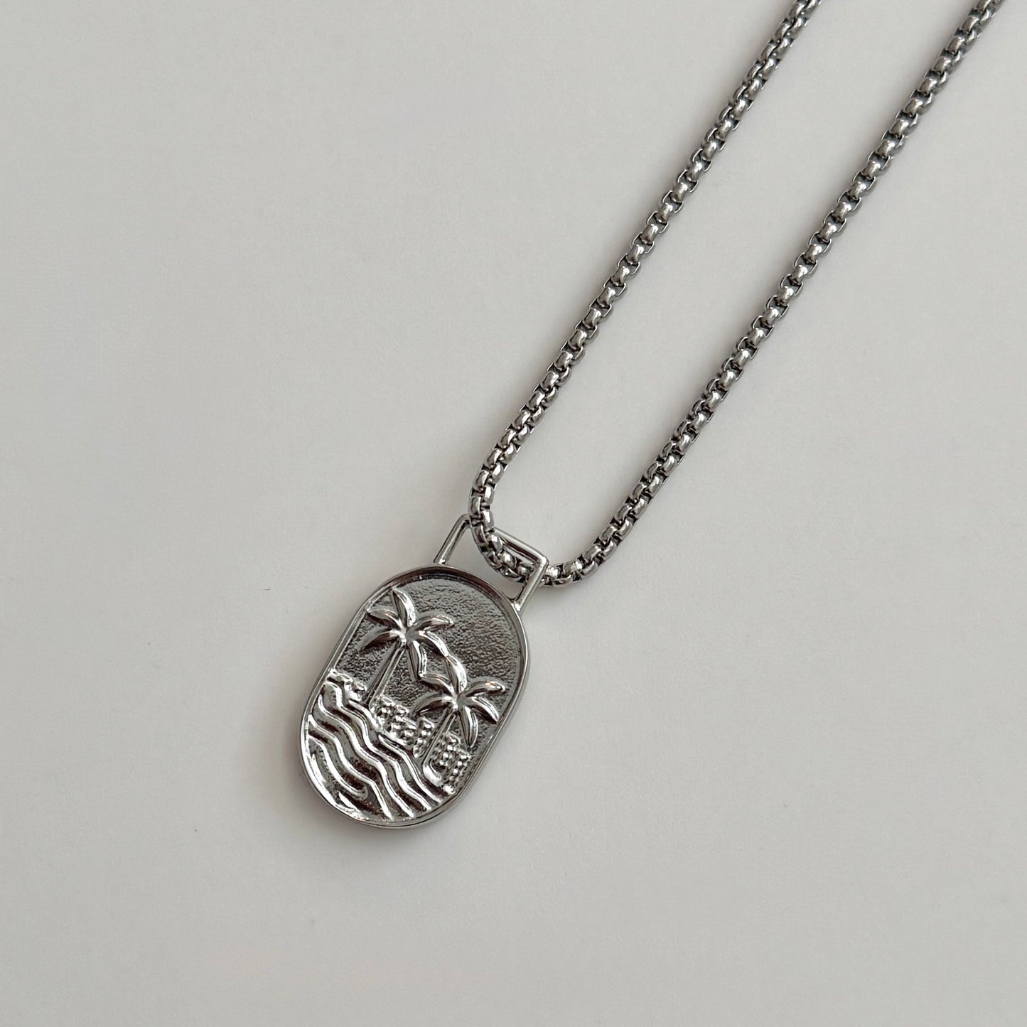 Sandy Palm Necklace - Silver - Namaste Jewelry Canada