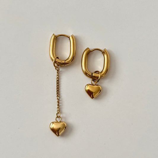 Sani Heart Hoops - Gold - Namaste Jewelry Canada