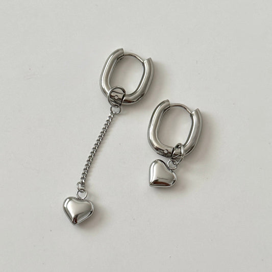 Sani Heart Hoops - Silver - Namaste Jewelry Canada