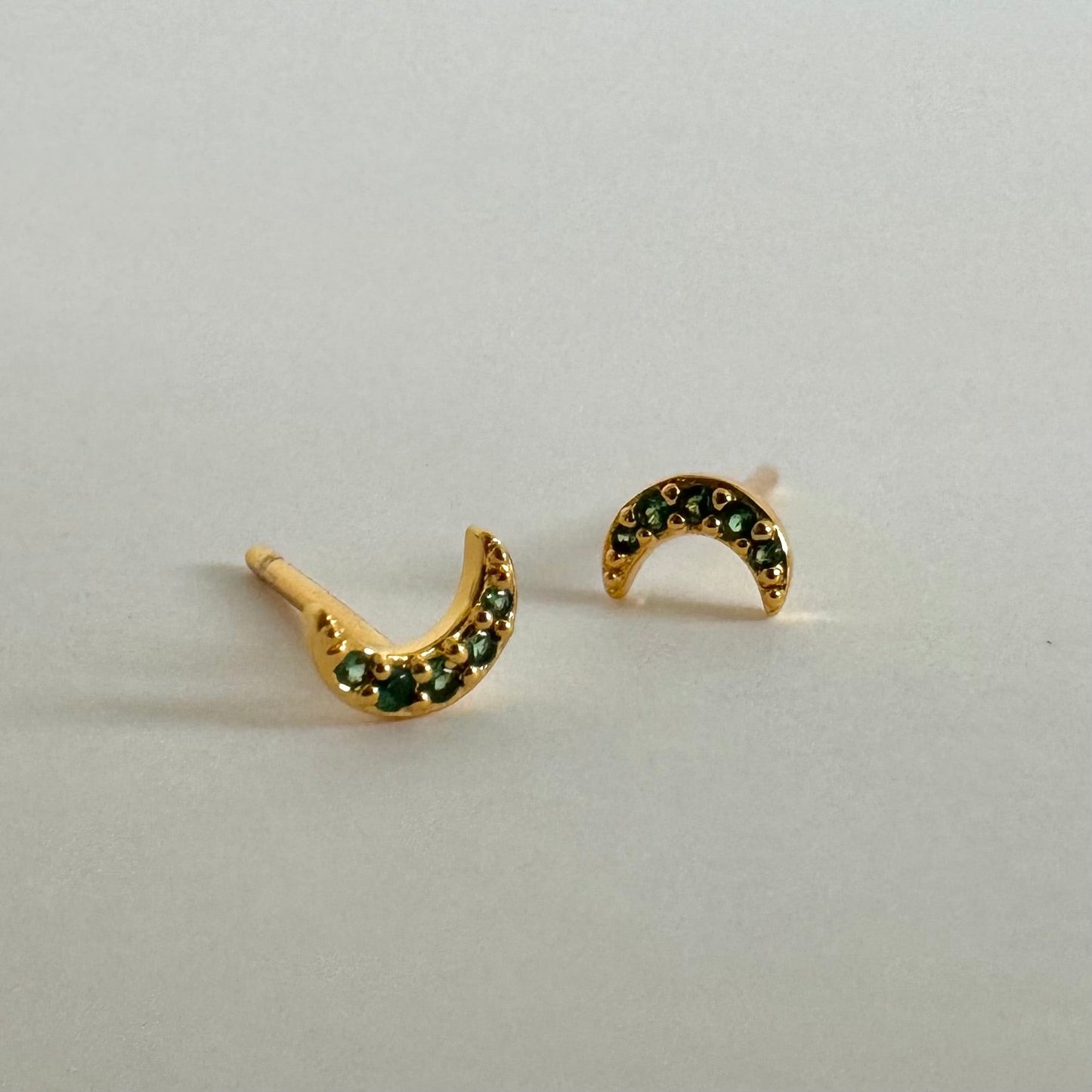 Selene Studs - Emerald Green Zirconia - Namaste Jewelry Canada