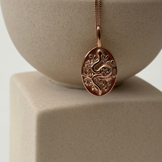 Serpent Necklace- Rose Gold - Namaste Jewelry Canada