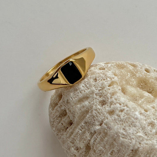 Sofia Ring - Black Stone - Namaste Jewelry Canada