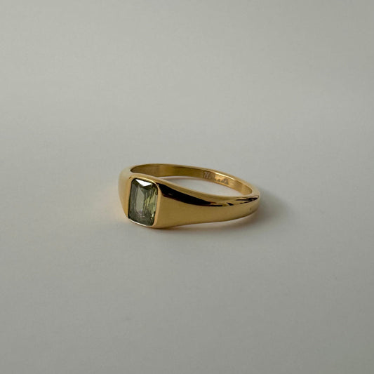 Sofia Ring- Olive Stone - Namaste Jewelry Canada