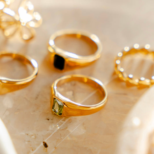 Sofia Ring - Olive Stone - Namaste Jewelry Canada