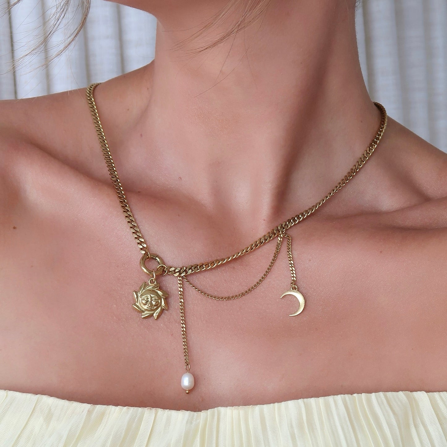Sun and Moon Necklace - Silver - Namaste Jewelry Canada