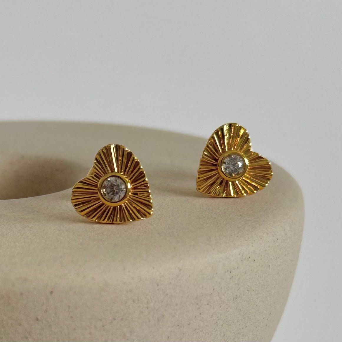 Sunburst Heart Studs - Namaste Jewelry Canada