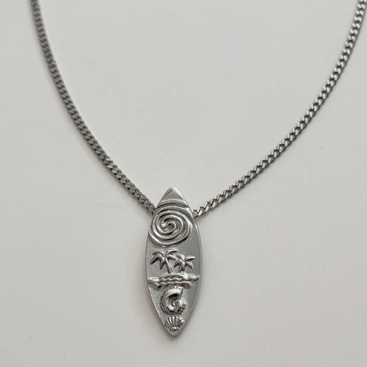 Surfer Necklace - Silver - Namaste Jewelry Canada