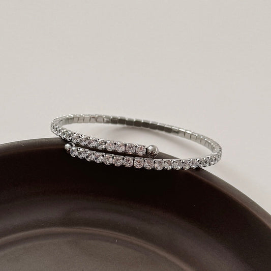 Tennis Cuff Bracelet - Silver - Namaste Jewelry Canada