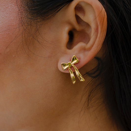 Yasmine Bow Studs - Silver - Namaste Jewelry Canada