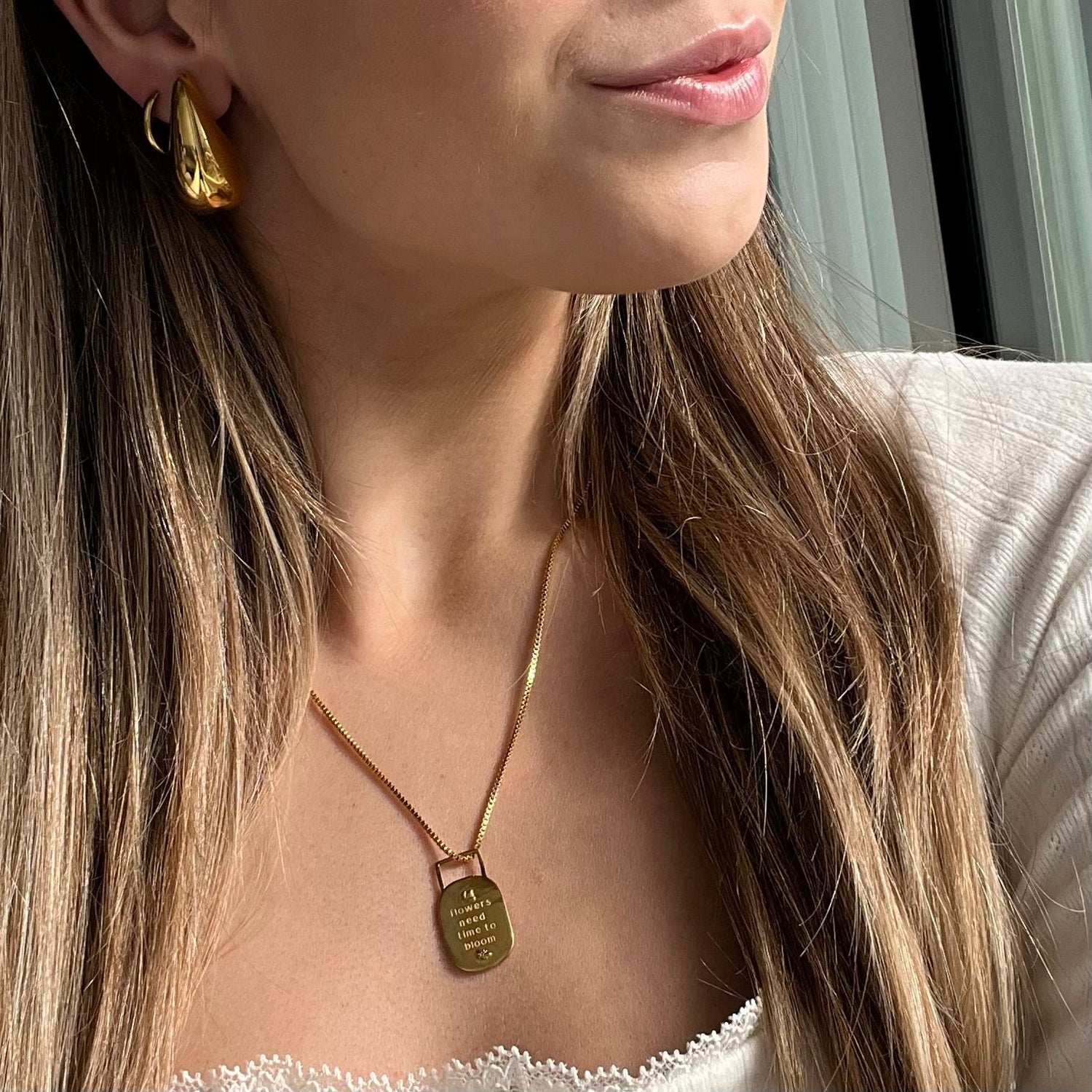 Bloom Affirmation Necklace- Gold - Namaste Jewelry Canada