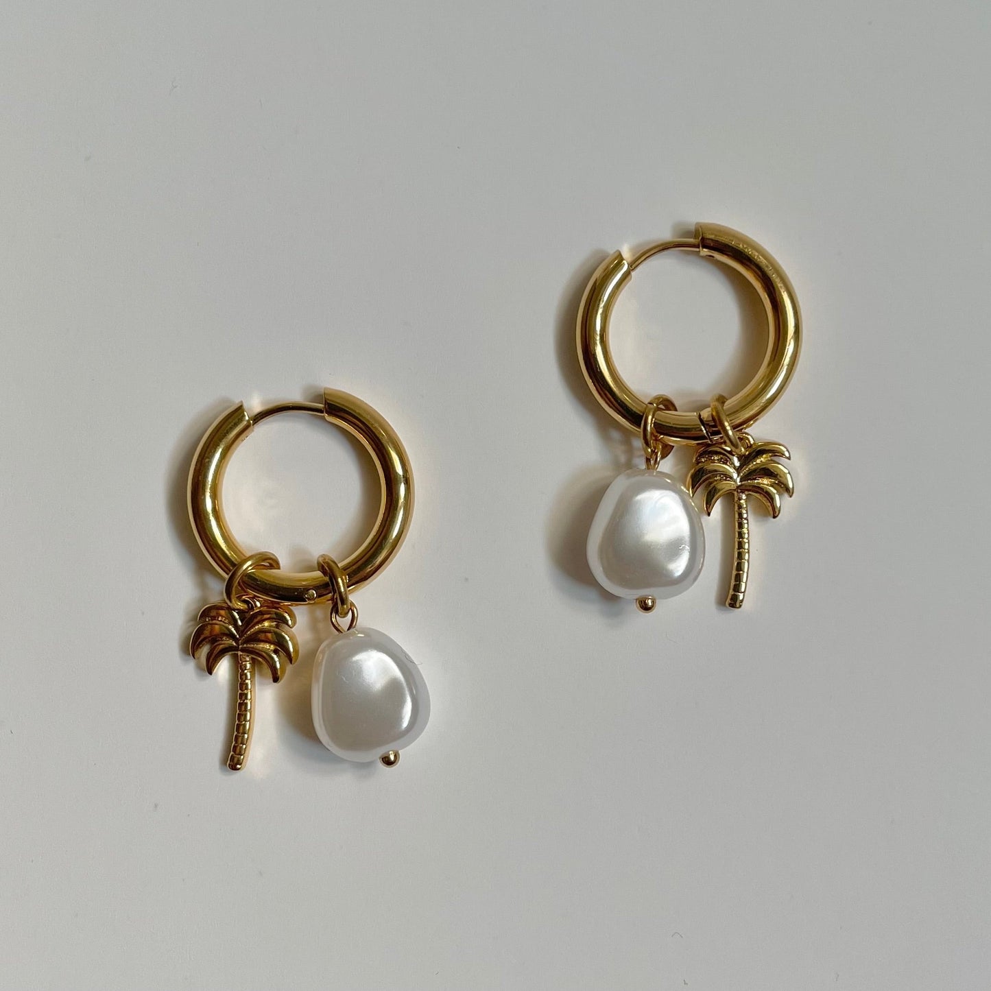 Bondi Palm Earrings-Gold - Namaste Jewelry Canada
