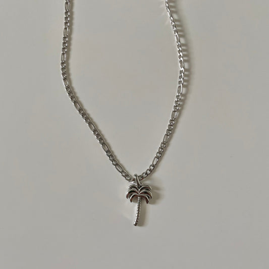 Bondi Palm Necklace- Silver - Namaste Jewelry Canada