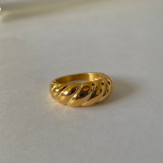 Croissant Dome Ring - Gold - Namaste Jewelry Canada