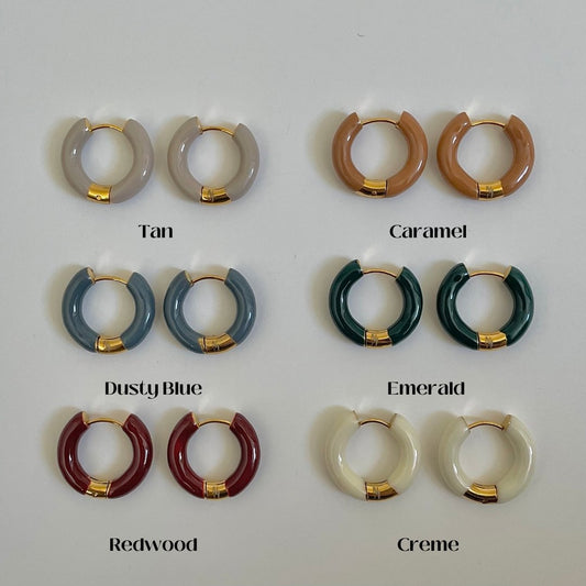 Enamel Hoops - Namaste Jewelry Canada