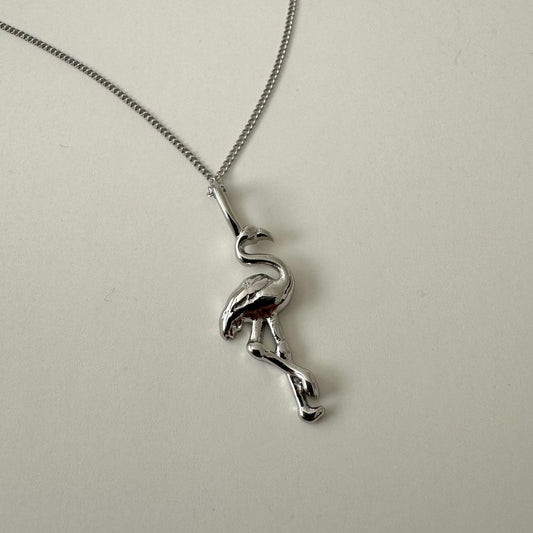 Flamingo Necklace - Silver - Namaste Jewelry Canada