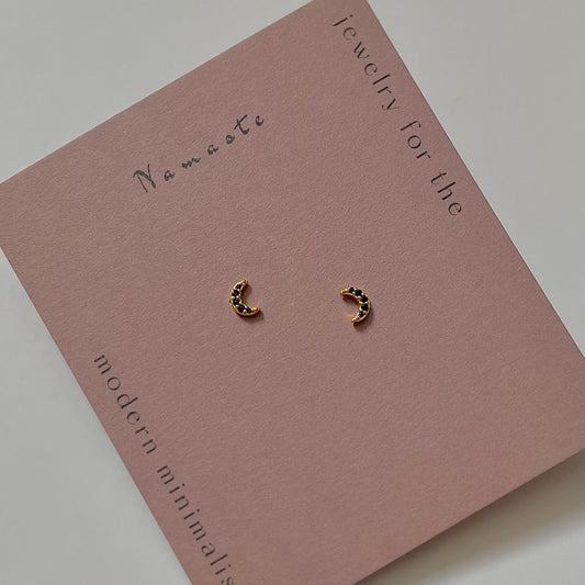 Selene Studs - Black Zirconia