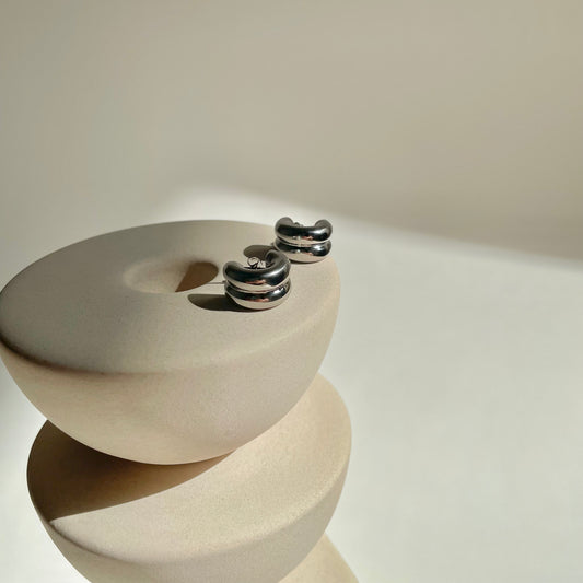 Small Bagel Hoops- Silver