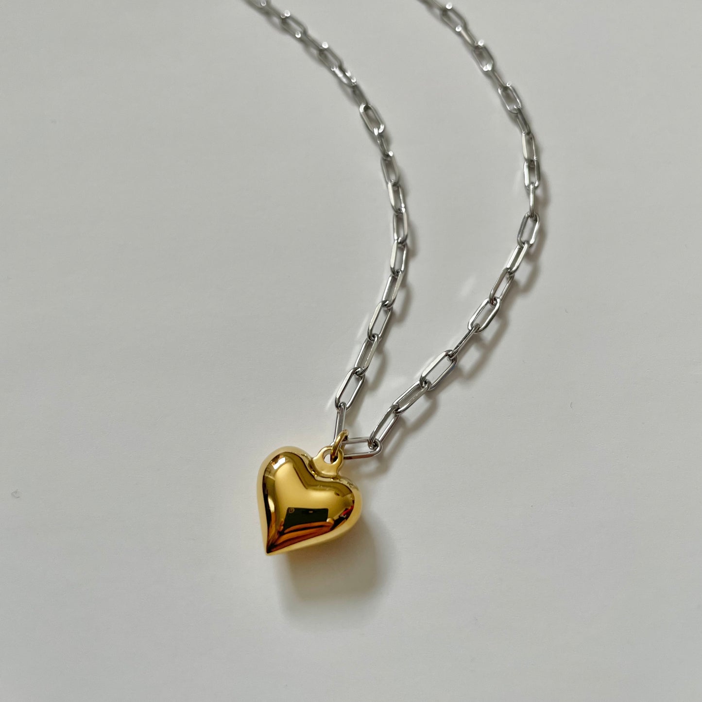 mixed metal heart necklace