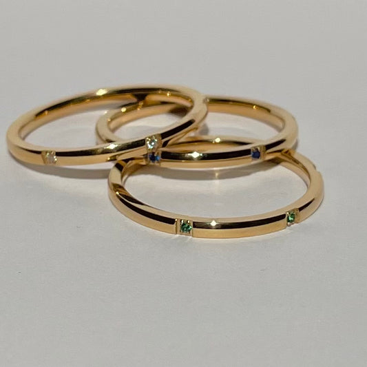 Thin Stone Stacker Ring