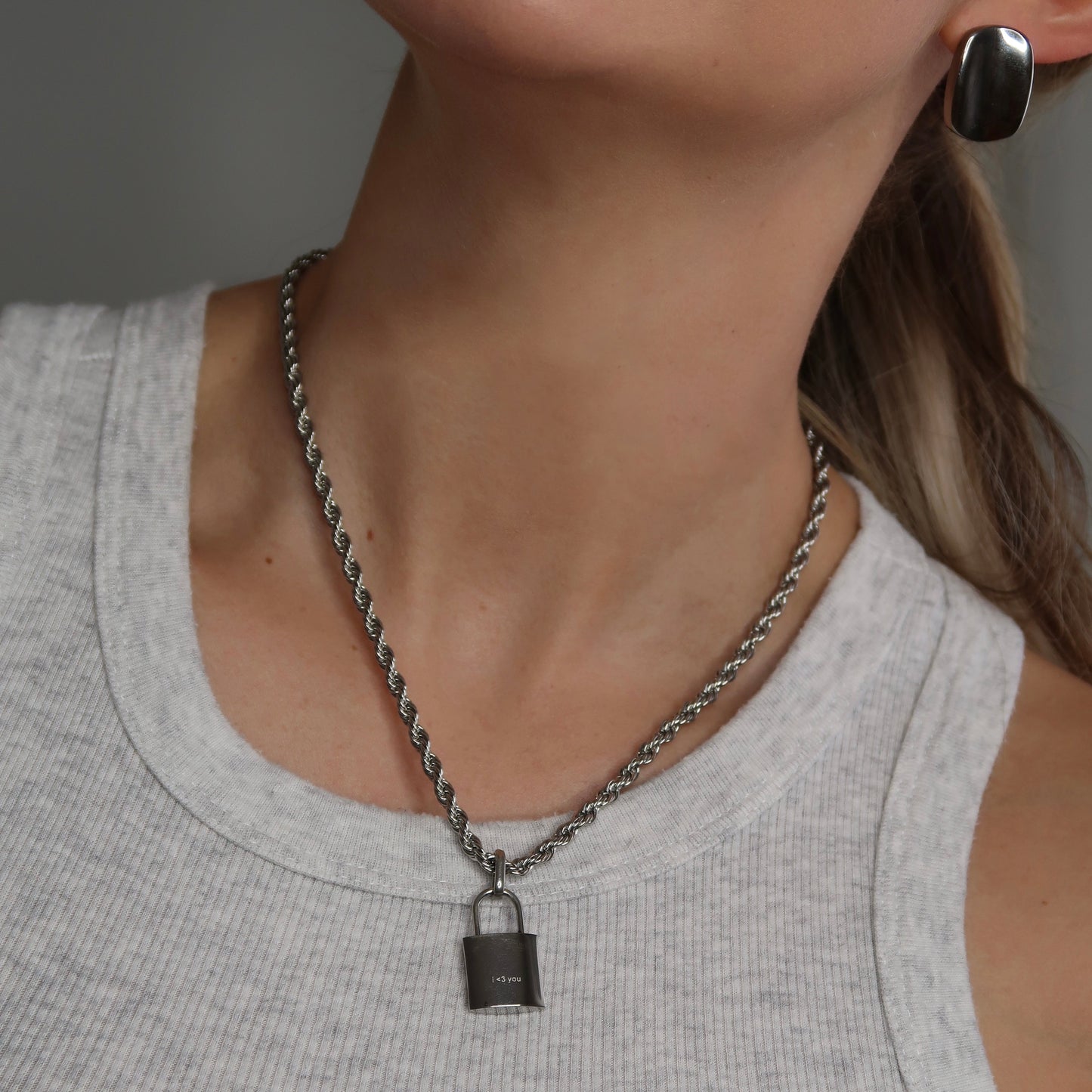 Lock of Love Necklace- Silver - Namaste Jewelry Canada
