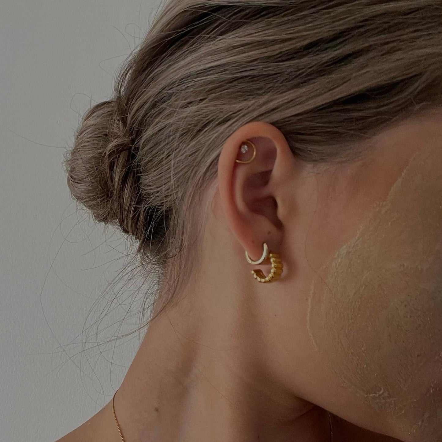Mini Emma Ribbed Earrings- Gold - Namaste Jewelry Canada