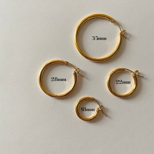 Minimal Gold Hoops - Namaste Jewelry Canada