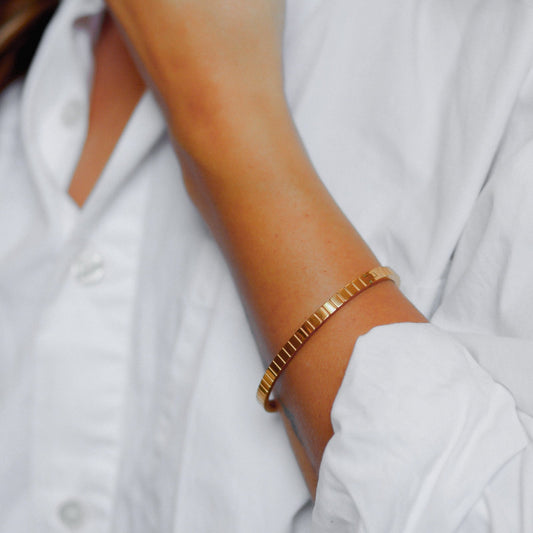 Ribbed Cuff Bracelet - Namaste Jewelry Canada