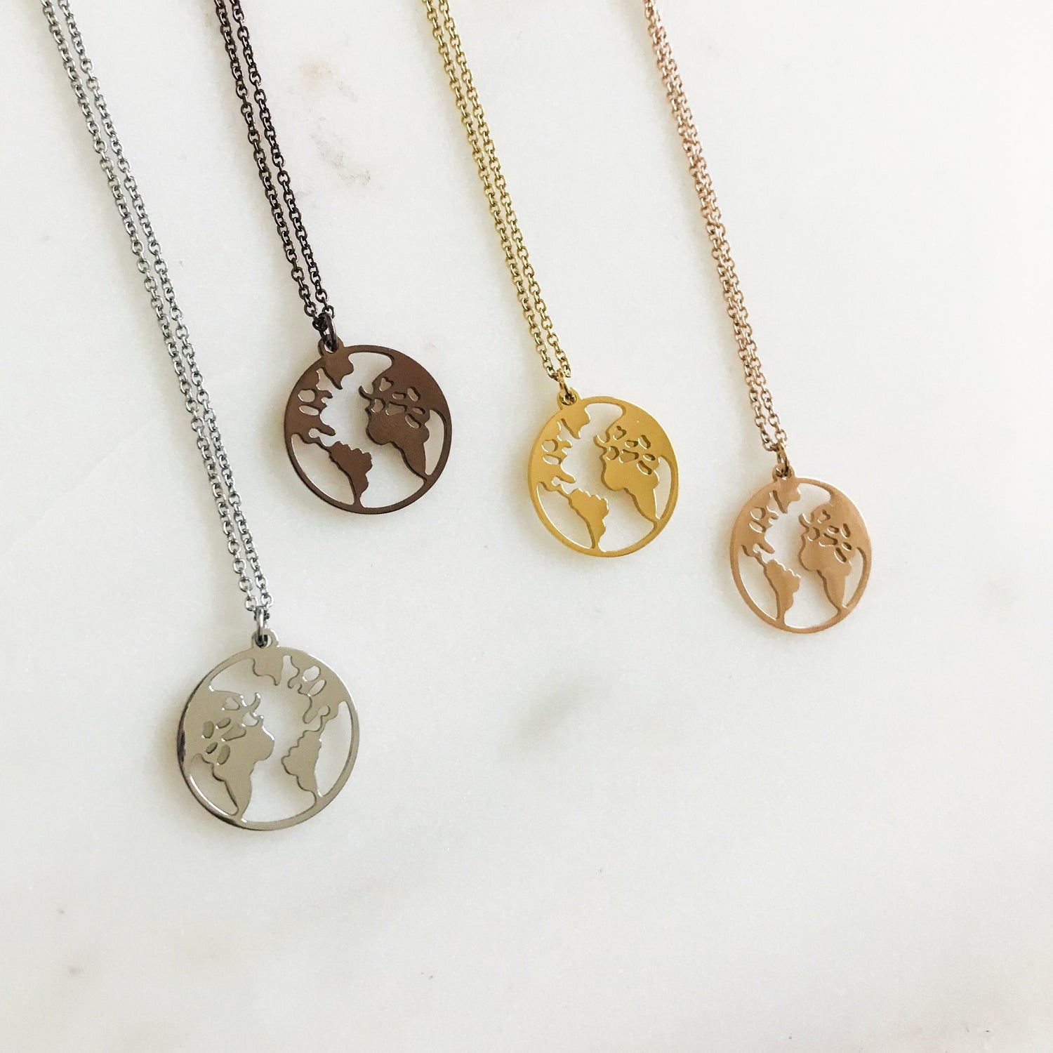 Rose Gold- 'MY WORLD' Necklace - Namaste Jewelry Canada