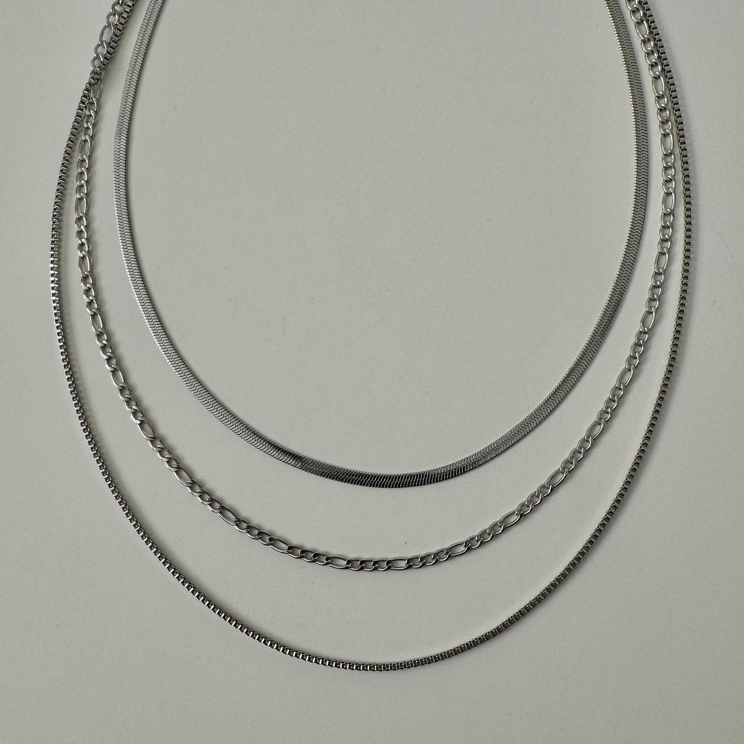 Shaylene Three Layer Necklace- Silver - Namaste Jewelry Canada