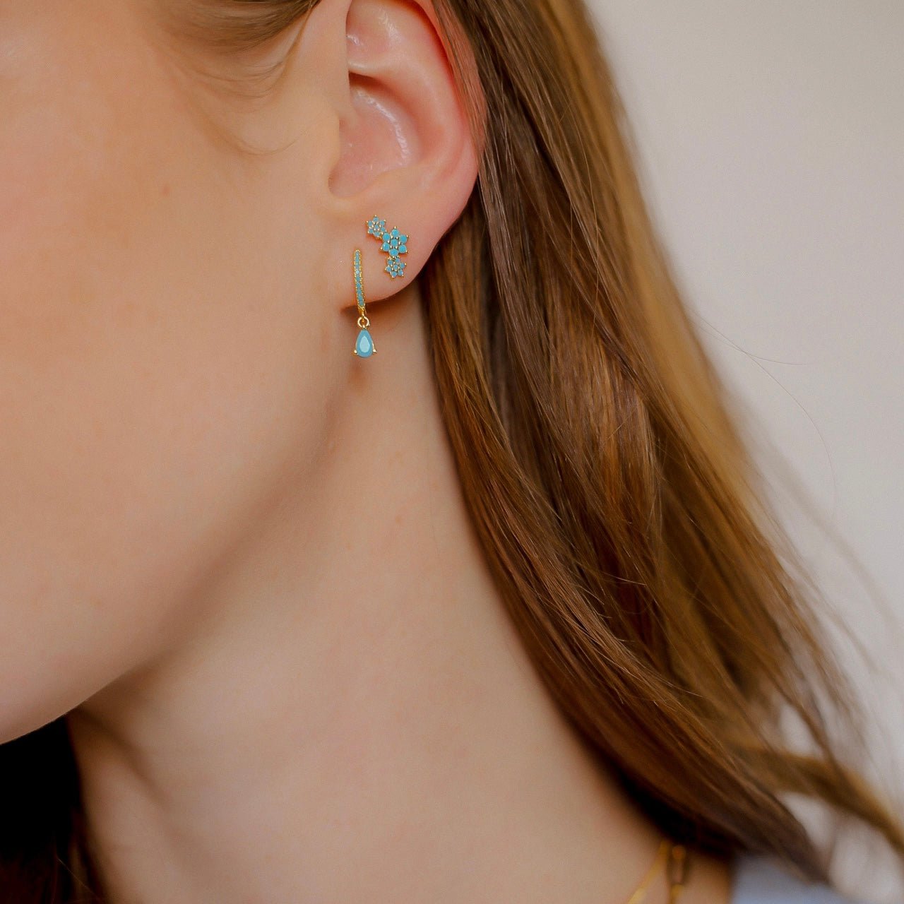 Three Flower Stud Earrings - Namaste Jewelry Canada