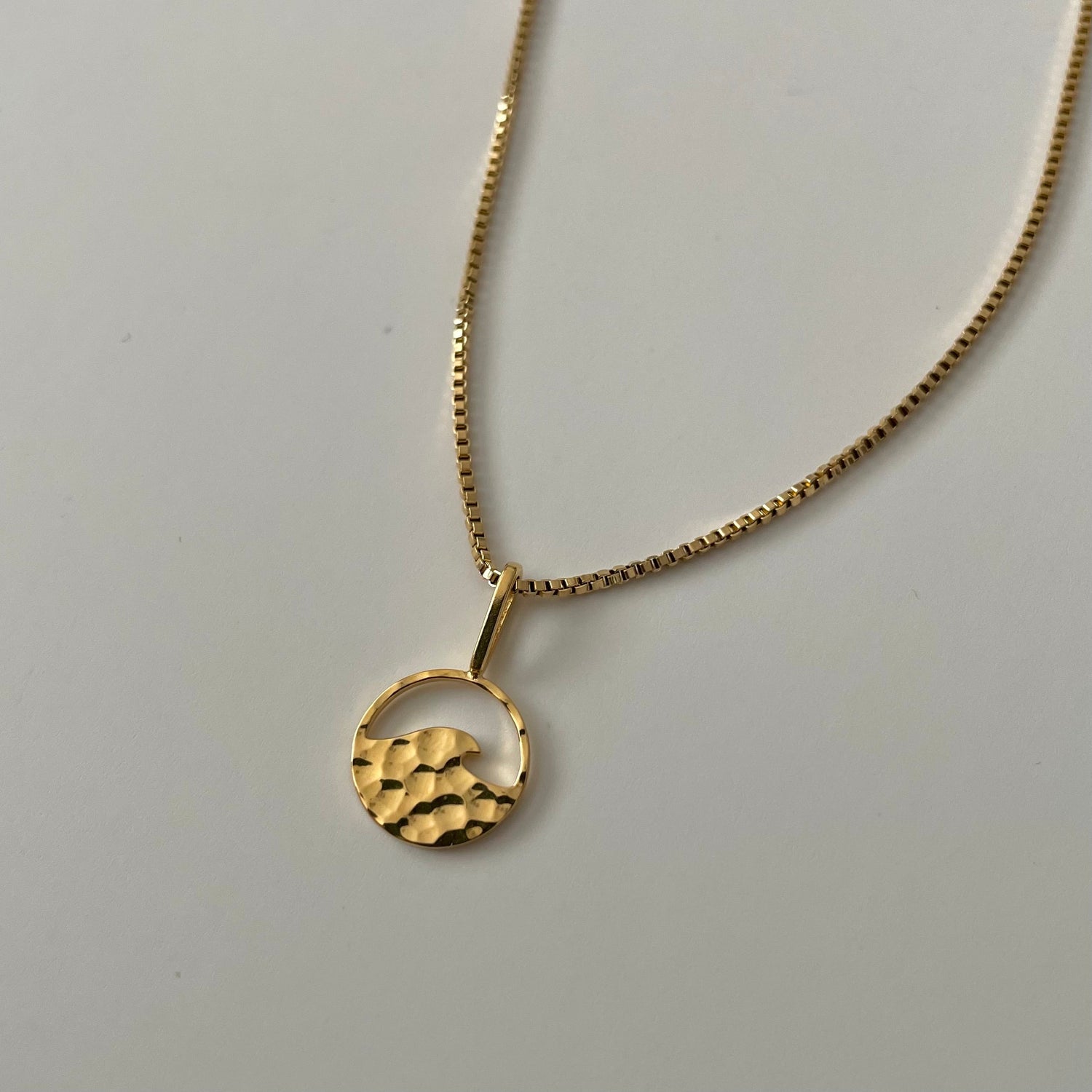 Wave Necklace- Gold - Namaste Jewelry Canada