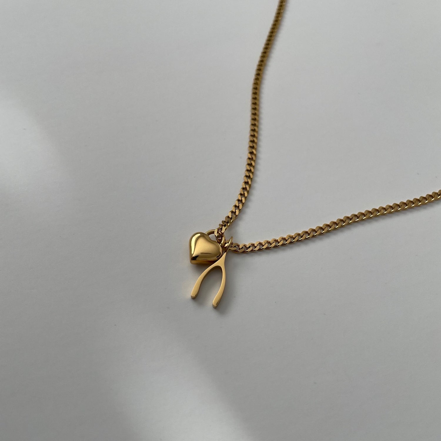 Wishbone Necklace- Gold - Namaste Jewelry Canada